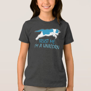Trust Me I'm A Unicorn Cat Lover Tri-Blend Shirt