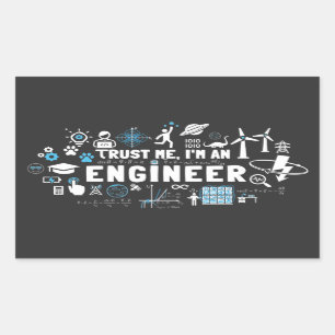TRUST ME, I'M AN ENGINEER feat Maxwell equations Rectangular Sticker