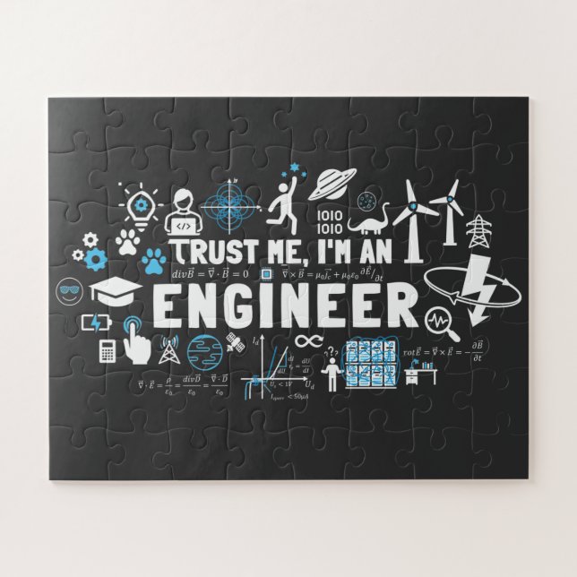 TRUST ME, I'M AN ENGINEER feat Maxwell Gleichungen Jigsaw Puzzle (Horizontal)
