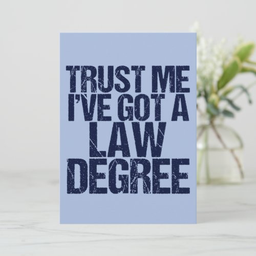 Trust Me Lawyer Funny Law School Graduation Card