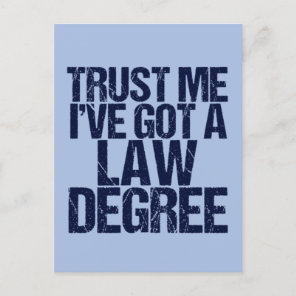 Trust Me Lawyer Funny Law School Graduation Postcard