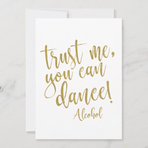 Trust Me You Can Dance  Affordable Wedding Sign Invitation