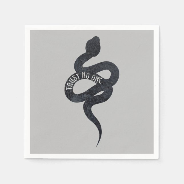 Trust No One Serpent Snake Birthday Napkins (Front)