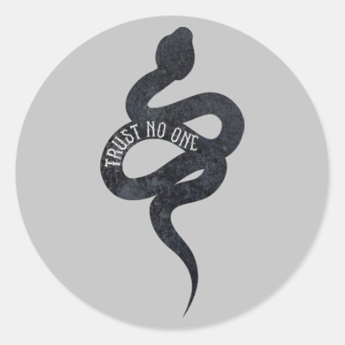 Trust No One Serpent Snake  Classic Round Sticker