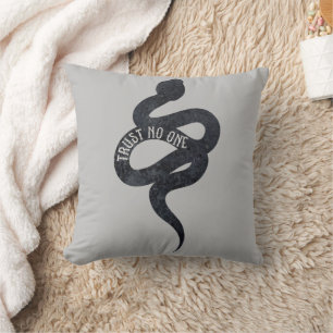 Trust No One Serpent Snake  Throw Pillow