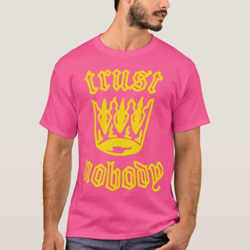 TRUST NOBODY Tshirt with crown and gothic style