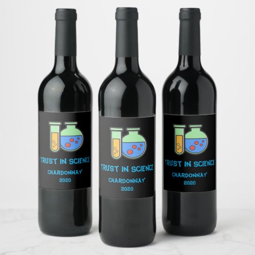 Trust Science Chemistry Beakers Wine Label