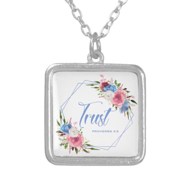 Trust  silver plated necklace (Front)