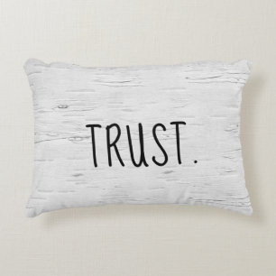 TRUST Text On Birch Tree  Accent Pillow