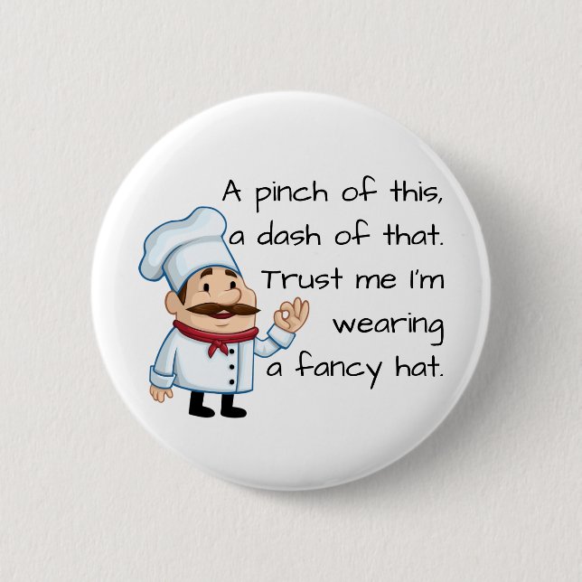 Trust the Chef Funny Poem Button (Front)