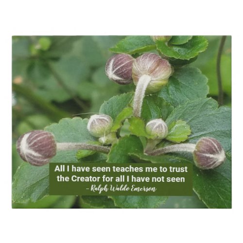 Trust the Creator Emerson Faith Quote Flower Buds Faux Canvas Print