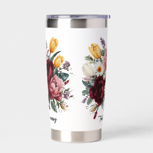 Trust the Journey, Burgundy Floral Tumbler