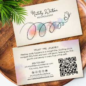 Trust The Journey Butterfly Flight Path Therapist Business Card