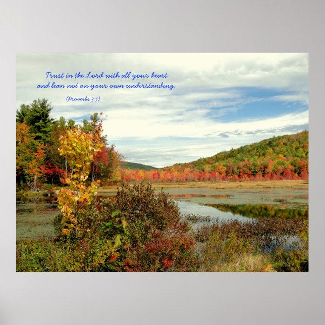 Trust the Lord, Fall Photography Christian Poster (Front)