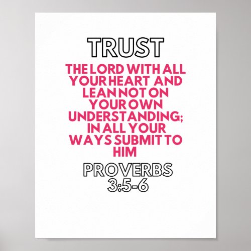 TRUST THE LORD WITH ALL YOUR HEART POSTER