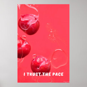 Trust the Pace: Crimson Cherry Zen Wall Art
