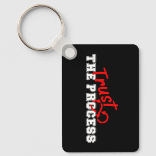 Trust The Process Inspirational Typography Design Keychain