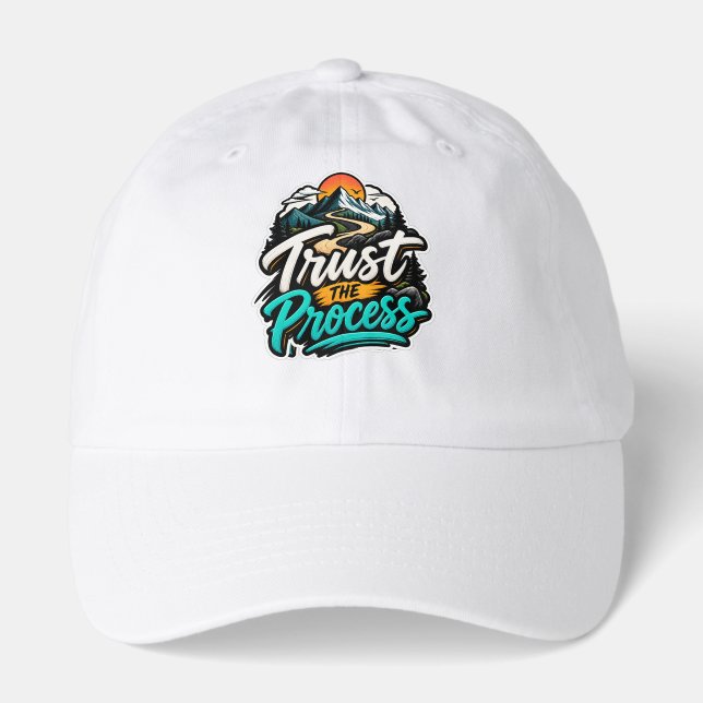 Trust the Process Mountain Adventure Motivational  Hat (Front)
