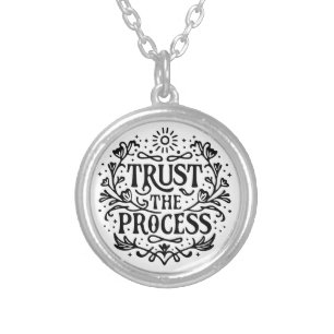Trust the process silver plated necklace
