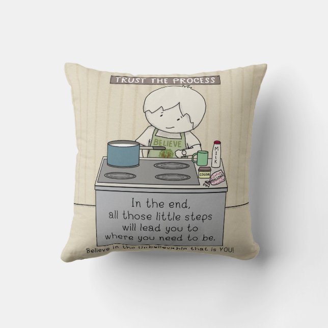 Trust the Process Throw Pillow (Back)