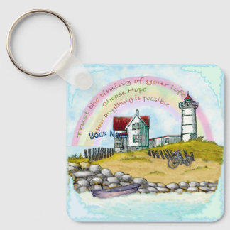Trust the Timing  Lighthouse keychain