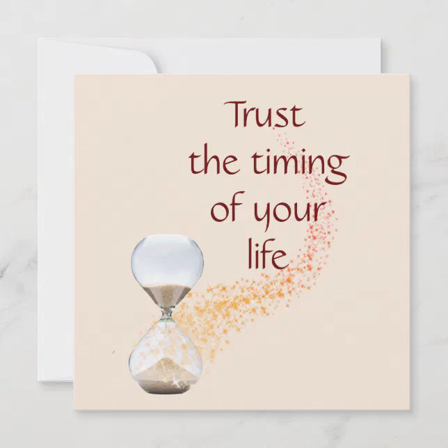 Trust The Timing Of Your Life Deutsch Trust the Timing of Your Life Quote Hourglass | Zazzle