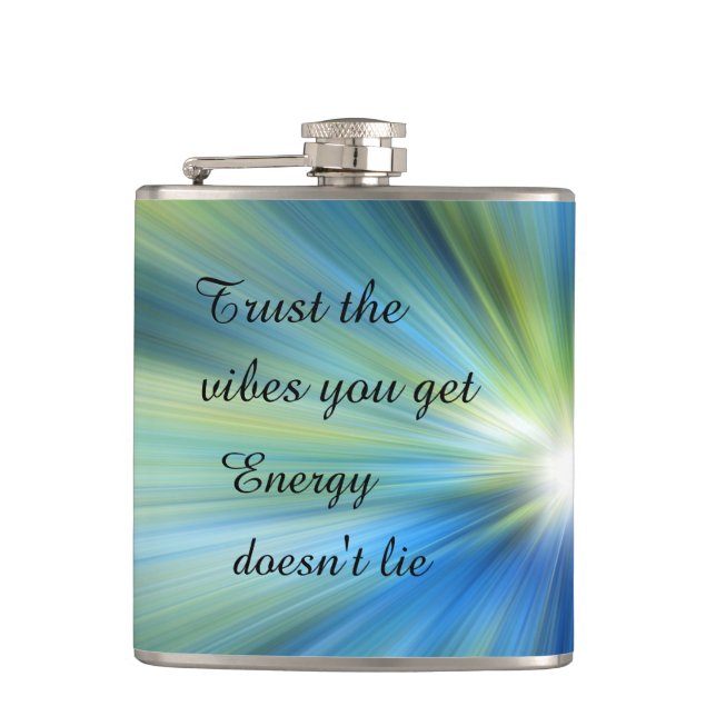 "Trust the Vibes" Encouraging & Inspiring Quote  Flask (Front)