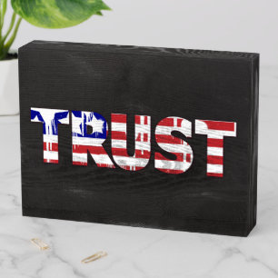Trust Wood Box Sign
