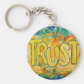 Trust Word Art Painting Inspirational Key Chains