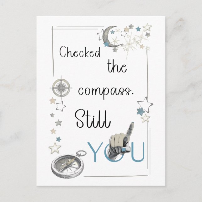 Trust Your Inner Compass. Self Care Afirmation Announcement Postcard (Front)