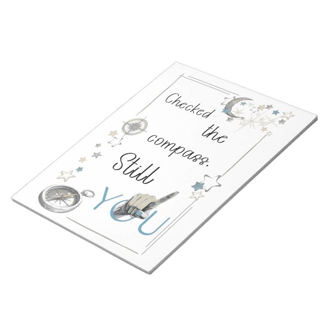 Trust Your Inner Compass. Self Care Afirmation Notepad (Angled)