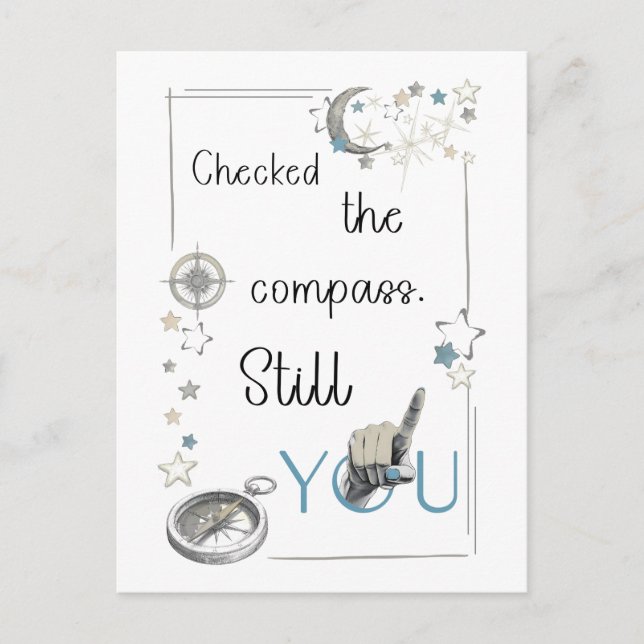 Trust Your Inner Compass. Self Care Afirmation Postcard (Front)