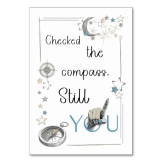 Trust Your Inner Compass. Self Care Afirmation Table Number