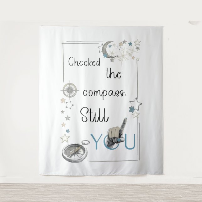 Trust Your Inner Compass. Self Care Afirmation Tapestry (Front)