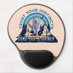 Trust Your Instincts Arctic Wolf Adventure Art Gel Mouse Pad