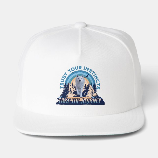 Trust Your Instincts Arctic Wolf Snap Back Hat (Front)