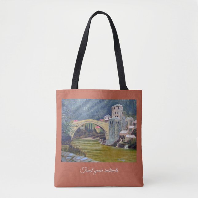 Trust Your Instincts Bridge tote Bag (Front)