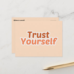 Trust Yourself Minimalist Boho Motivational Postcard