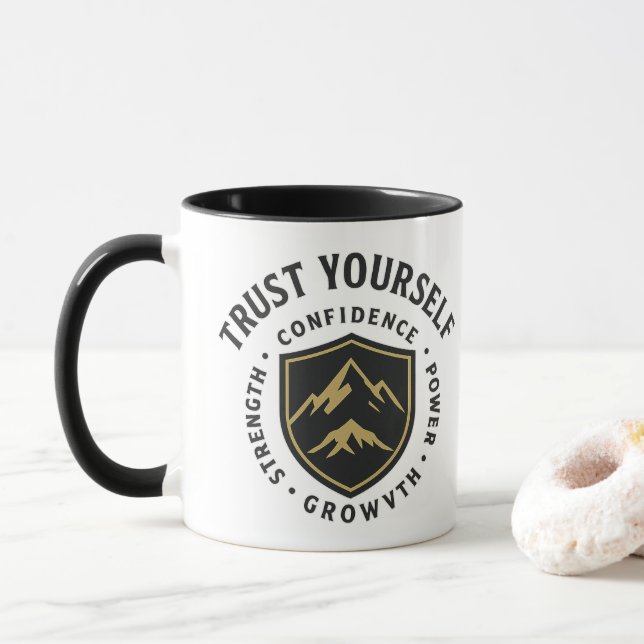 Trust Yourself – Strength, Confidence & Growth Des Mug (With Donut)