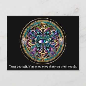 Trust Yourself ~ The Eyes Of The World Mandala Postcard by BecometheChange at Zazzle