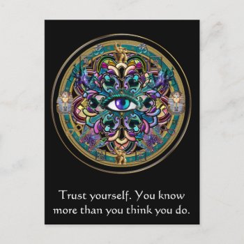 Trust Yourself ~ The Eyes Of The World Mandala Postcard by BecometheChange at Zazzle