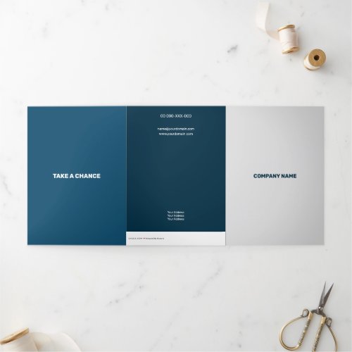 Trustfully Blue and White Corporate Tri_Fold Card