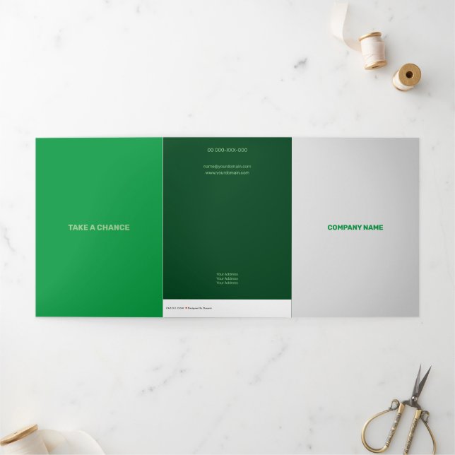 Trustfully Green Corporate Tri-Fold Card (Outside)