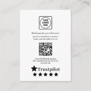 Trustpilot QR   Business Review Link Enclosure Card