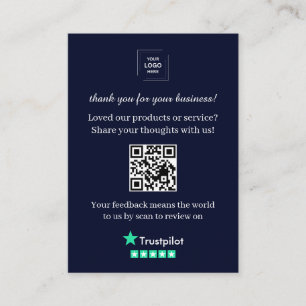 Trustpilot QR Review Customer Feedback Insert Card
