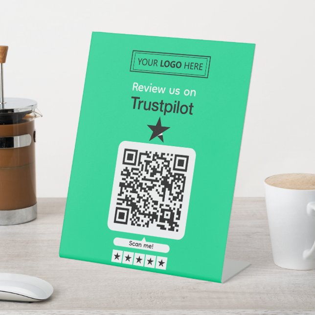 Trustpilot Review Request with Scannable QR Code Pedestal Sign (In SItu)