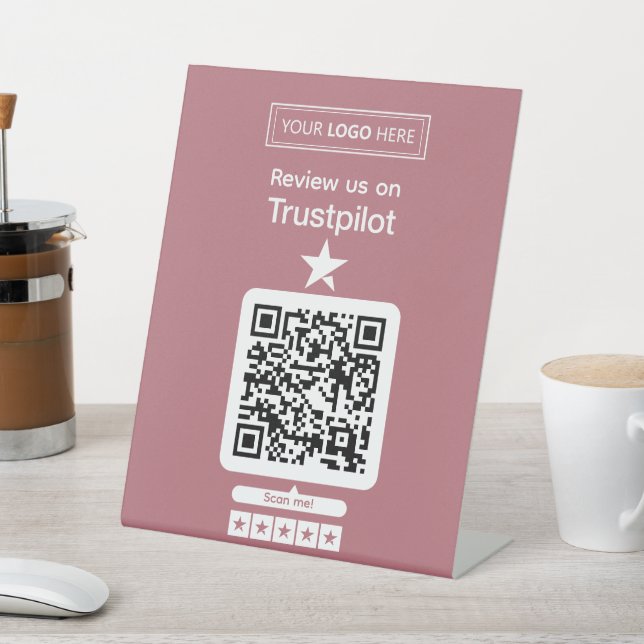 Trustpilot Review Request with Scannable QR Code Pedestal Sign (In SItu)