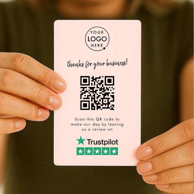 Trustpilot Reviews Business Card | QR Code Handout (Gain Trustpilot reviews & grow your business with this rating request editable business card.)
