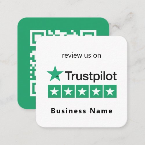 Trustpilot Reviews  Business QR Code Minimal Square Business Card