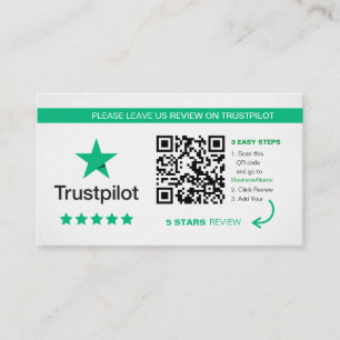 Trustpilot Reviews   Business QR Code Thank You Card